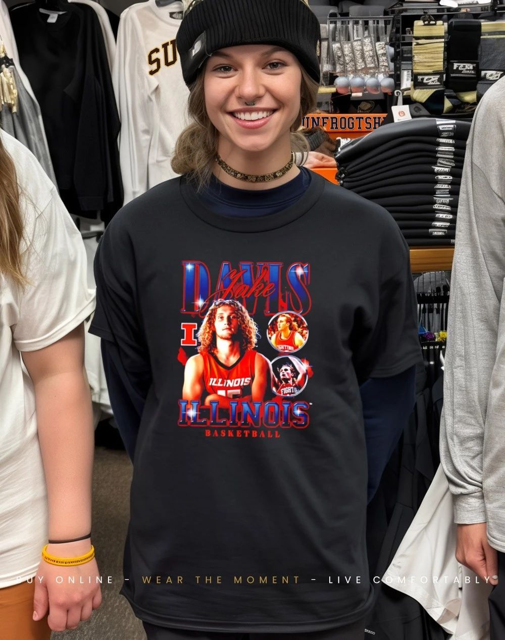 Illinois Basketball Jake Davis graphic shirt