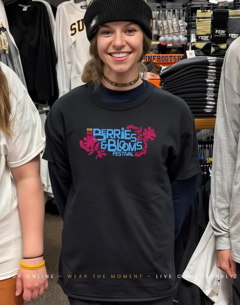 Berries & Blooms Festival 2026 logo shirt