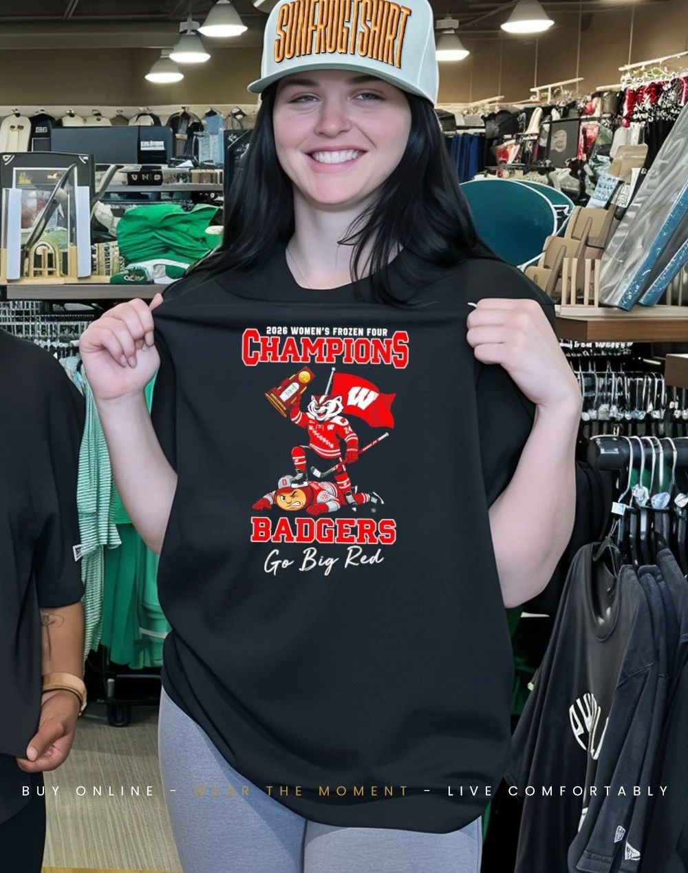 Wisconsin Badgers 2026 NCAA Women’s Frozen Four Champions go Big Red mascot shirt
