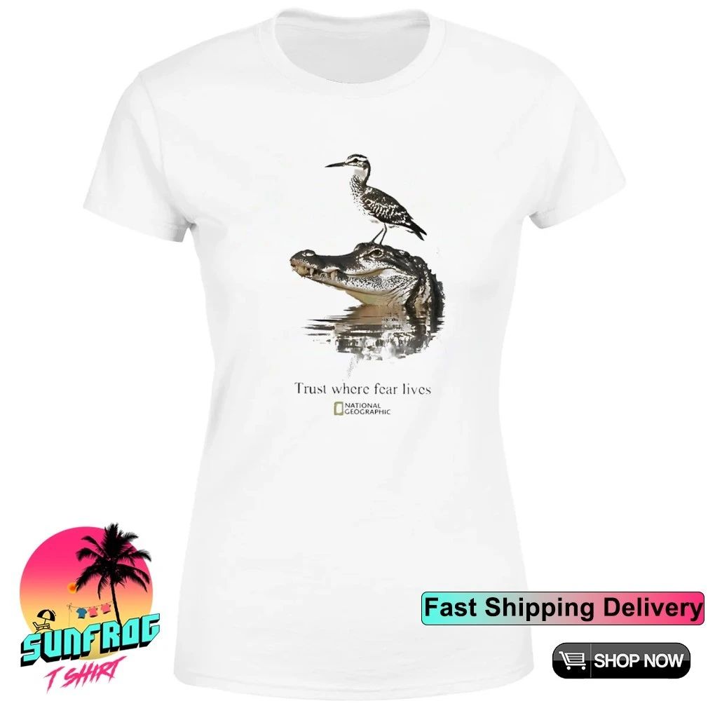 National Geographic Alligator Bird Trust Where Fear Lives shirt