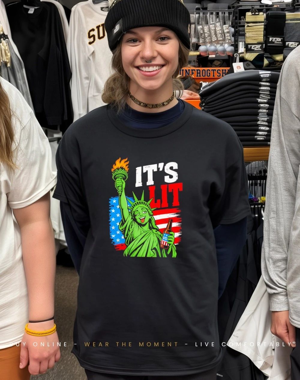 It’s Lit Statue of Liberty Drinking Beer Patriotic shirt