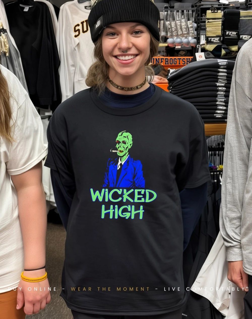 Wicked High Stoned zombie smoking shirt