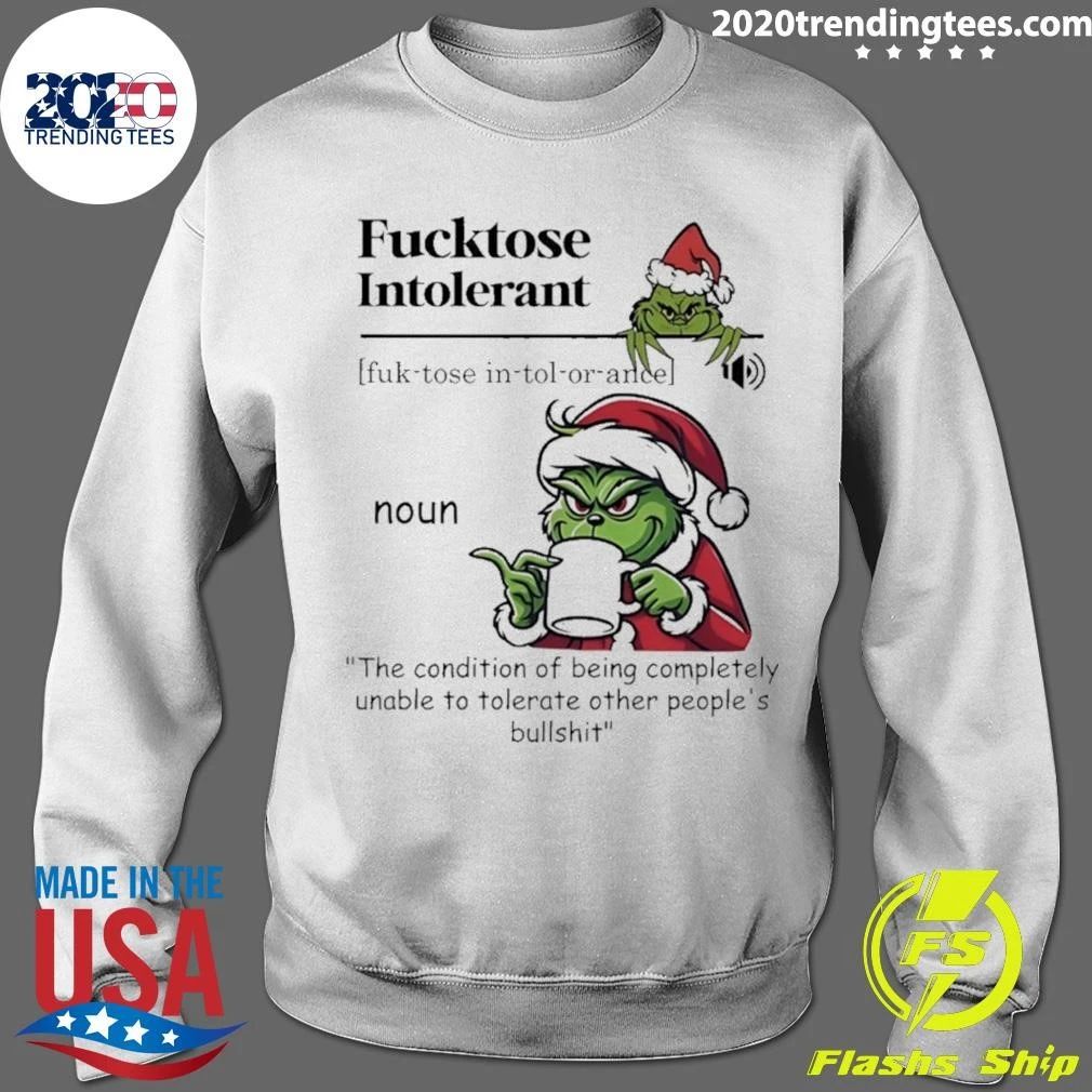Grinch Christmas Definition Fucktose Intolerant Noun Shirt