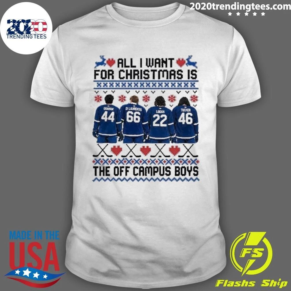 Toronto Maple Leafs All I Want For Christmas Is The Off Campus Boys Ugly Christmas Sweater Shirt