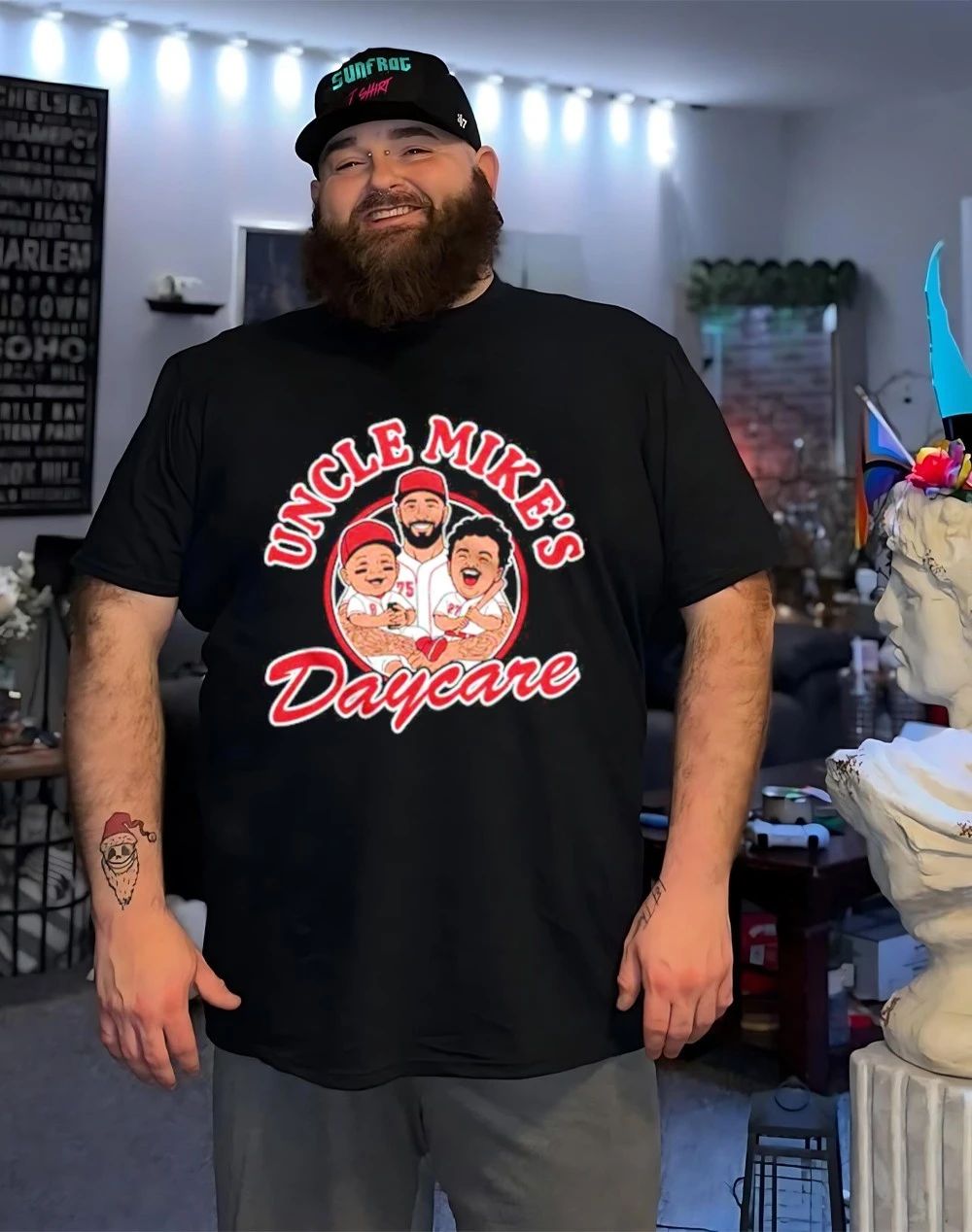 Uncle Mike Napoli Daycare Cincinnati Reds caricature shirt