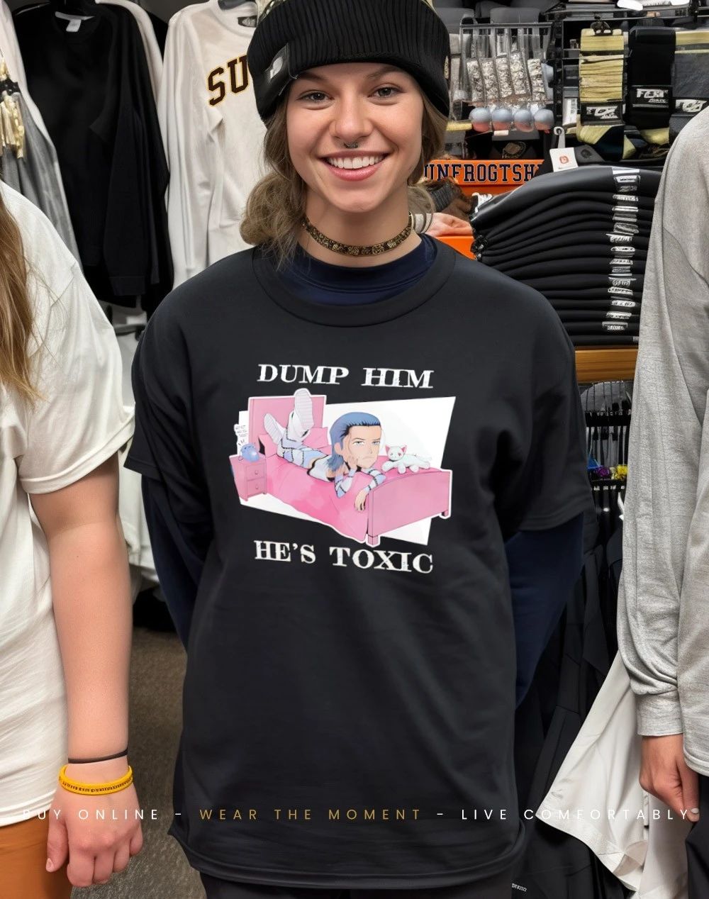Kit Wilson Dump Him he’s toxic cartoon shirt
