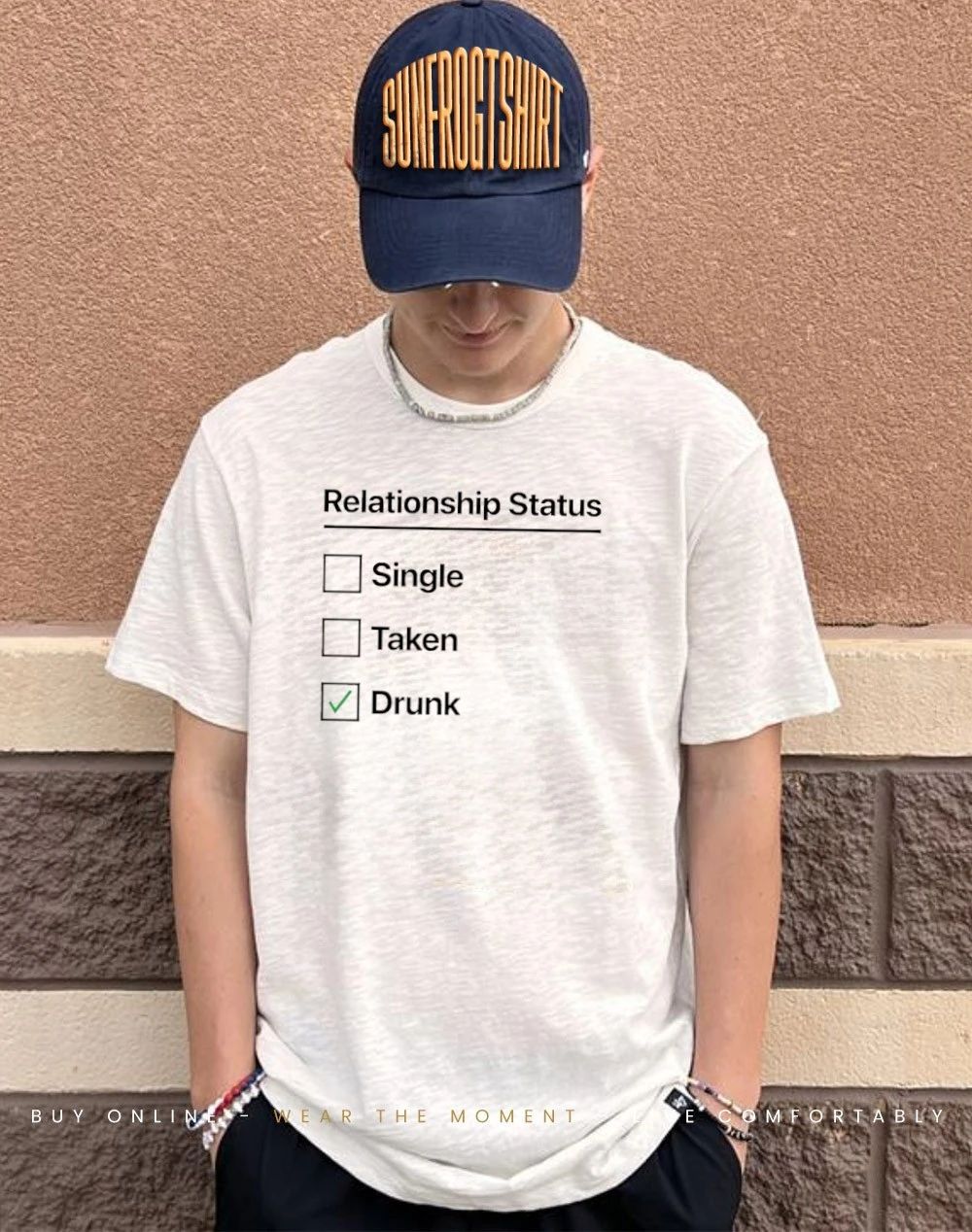 Relationship Status drunk single taken check list shirt