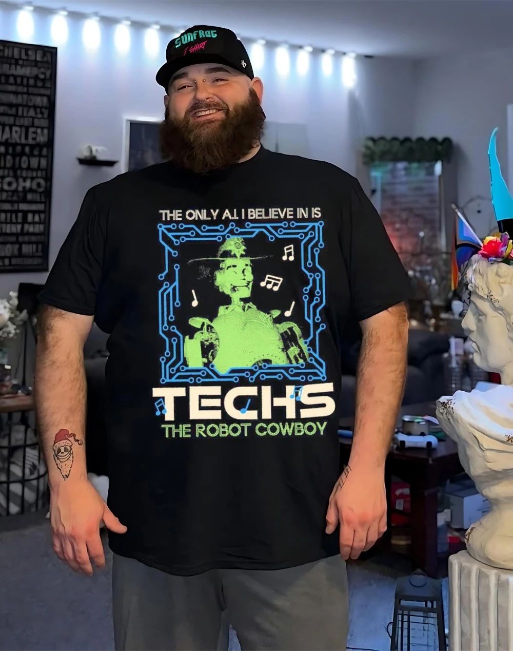 The only AI I believe in is techs the robot cowboy shirt