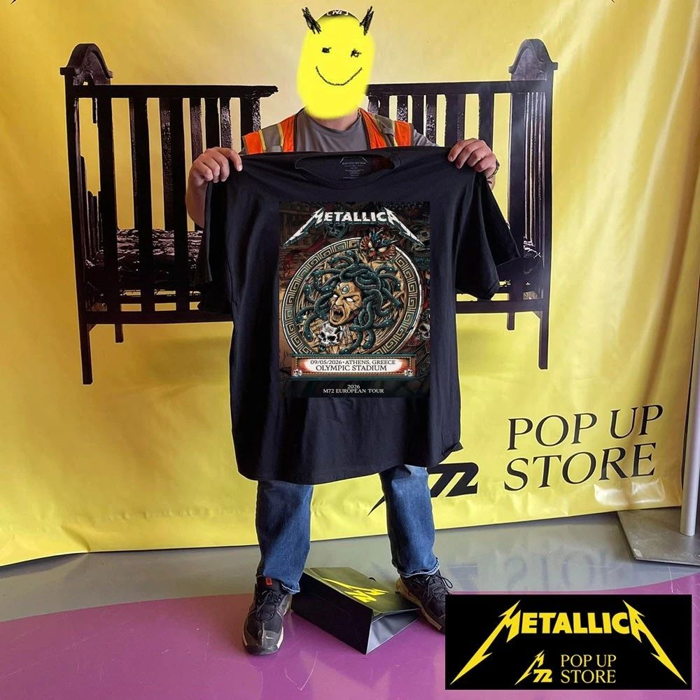 Metallica M72 Athens At Olympic Stadium Greece On May 9 2026 M72 European Tour Medusa Art Poster Shirt – Copy