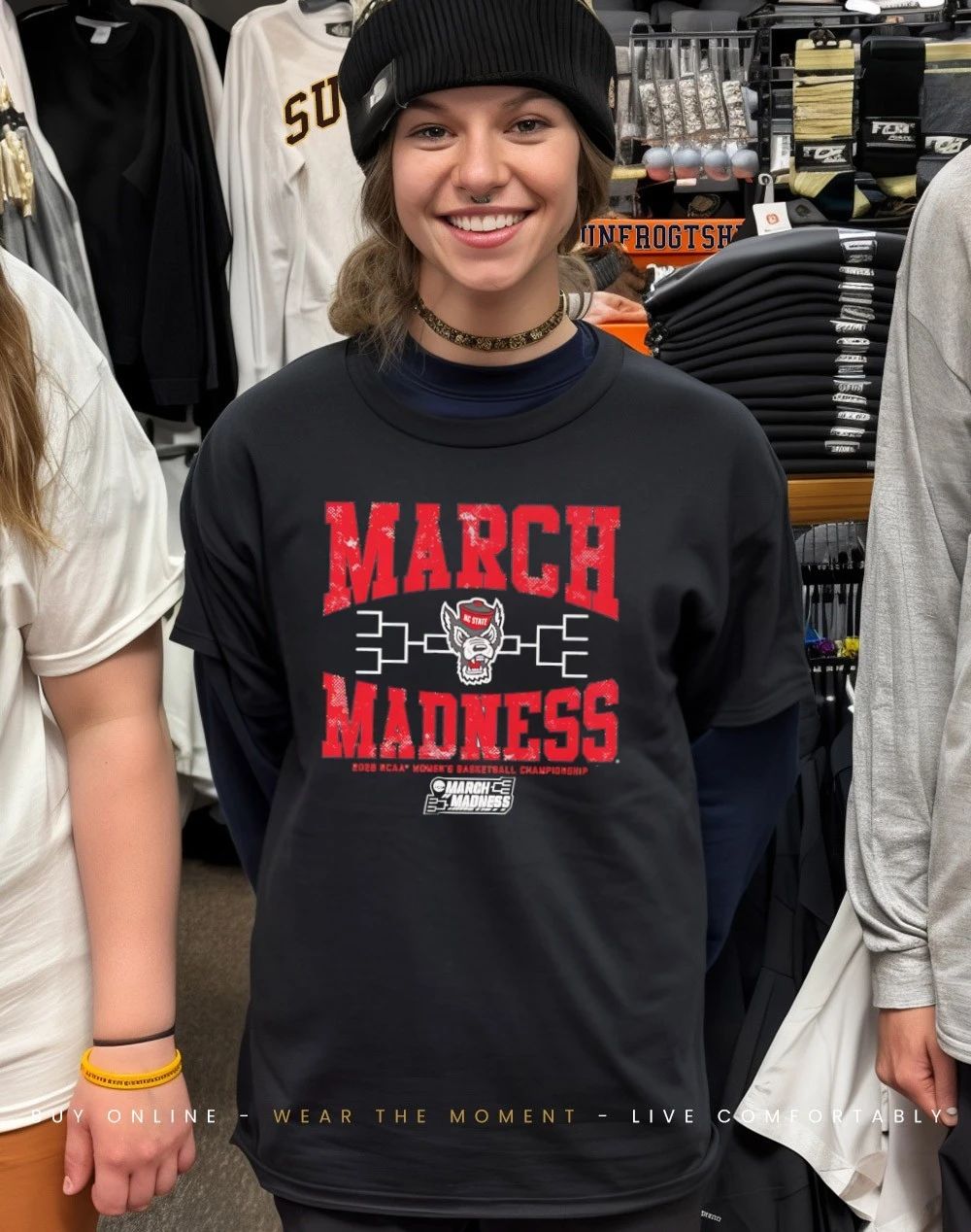 NC State Wolfpack WBB 2026 March Madness logo shirt