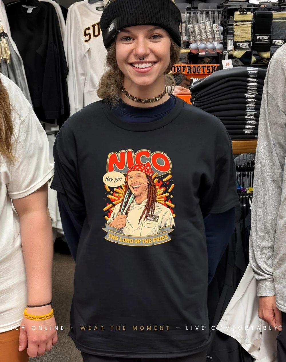 Nico hey girl the lord of the fries shirt