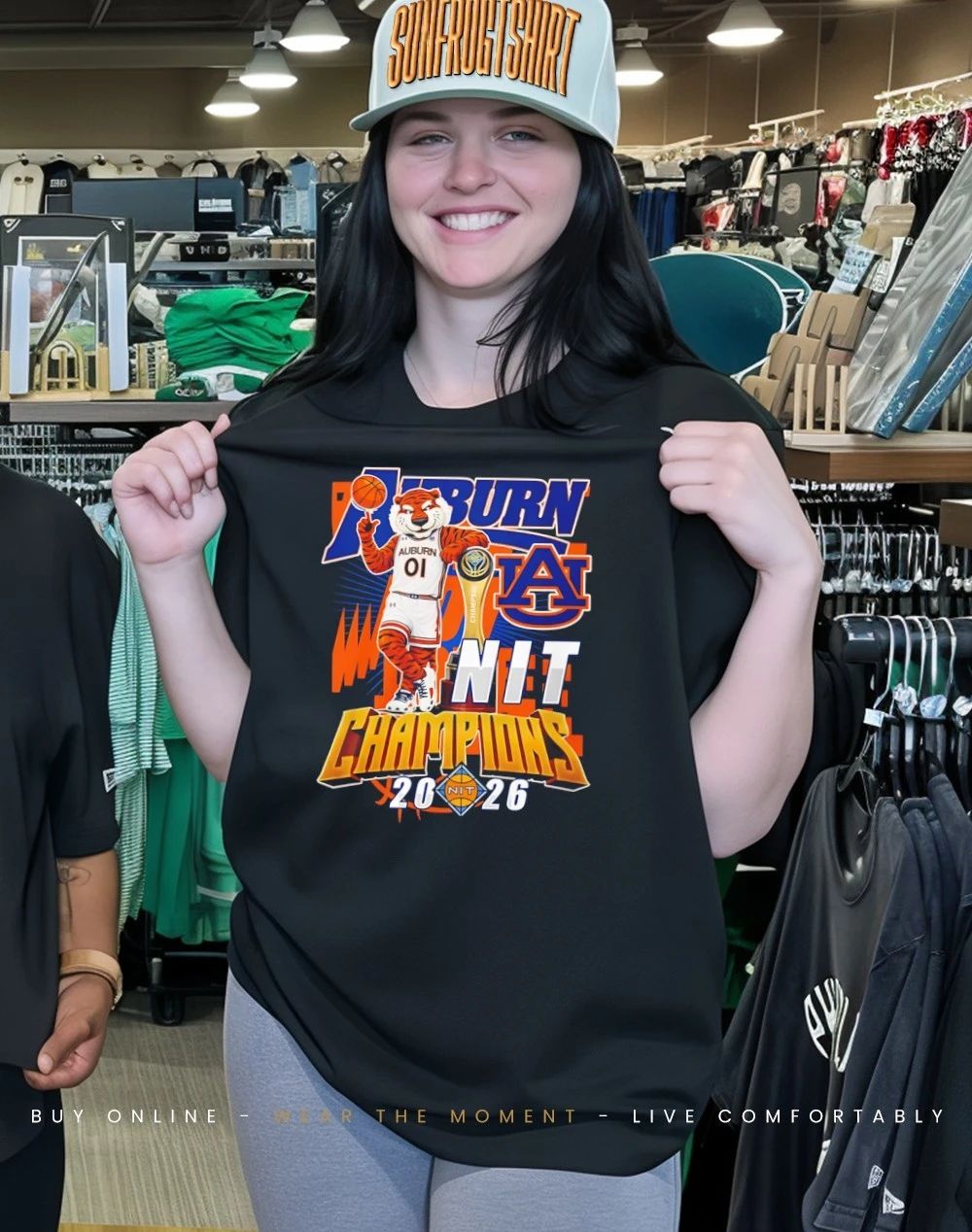 Auburn Tigers 2026 NIT Champions mascot trophy shirt