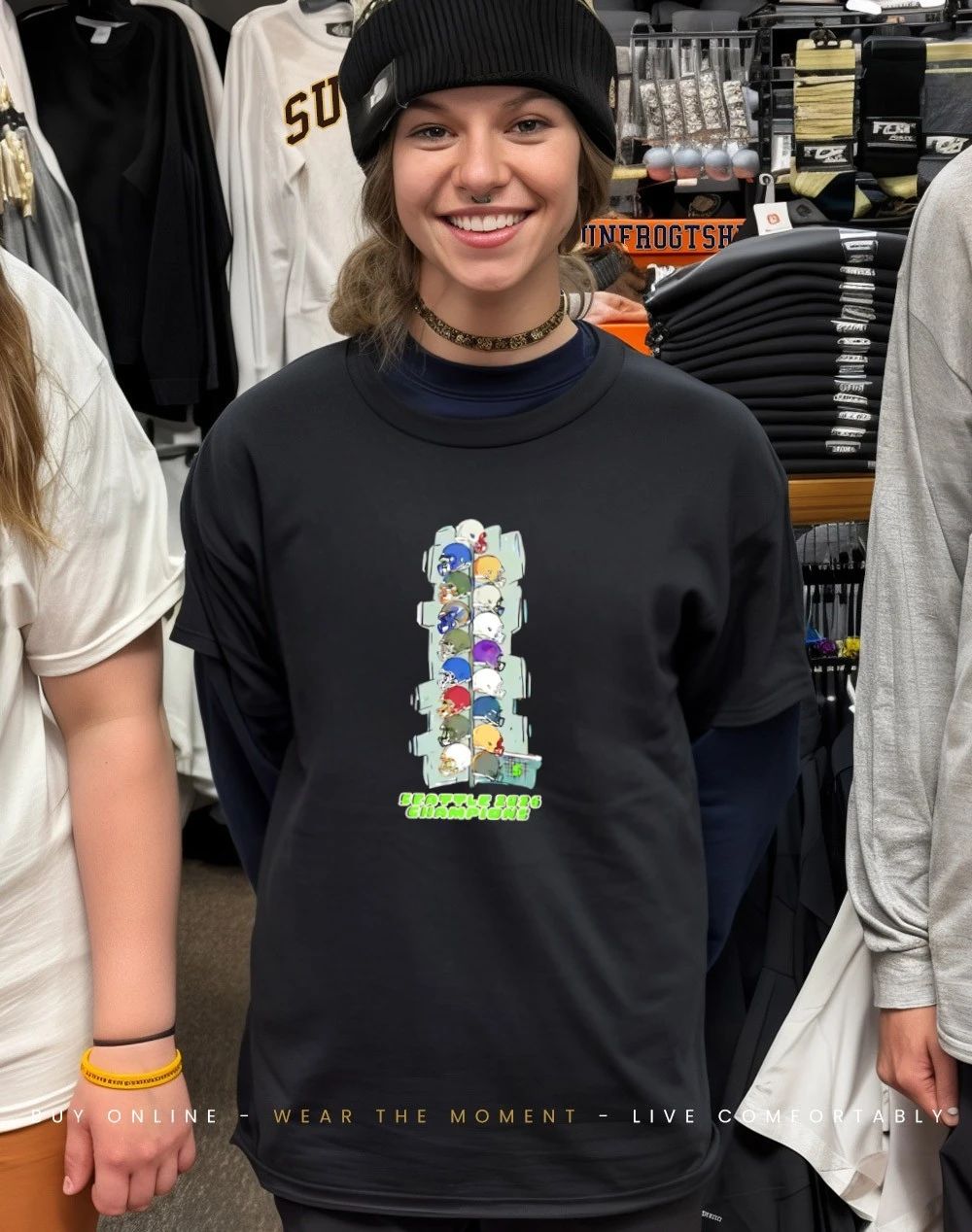 Seattle Football Stacking Helmets Champions shirt