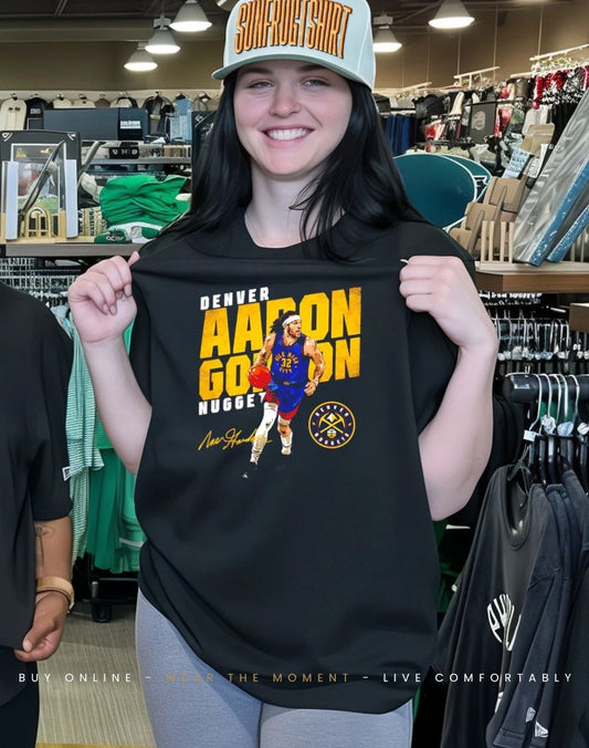 Aaron Gordon Denver Nuggets Slant signature shirt