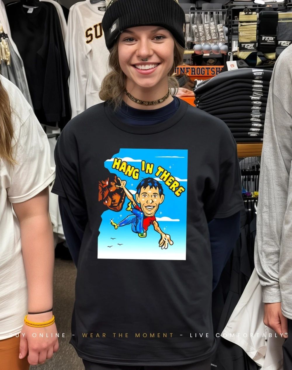 Alex Honnold hang in there caricature shirt