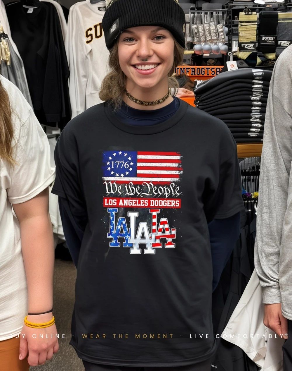 LA Dodgers 1776 We The People USA flag shirt