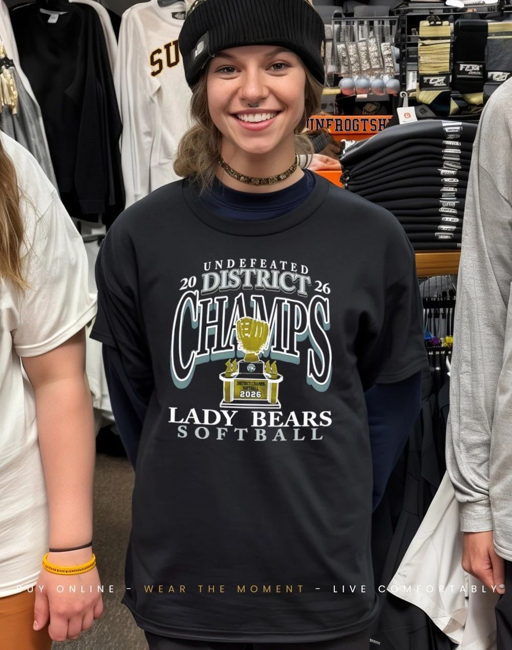 Lady Bears Softball 2026 Undefeated District Champs Trophy shirt