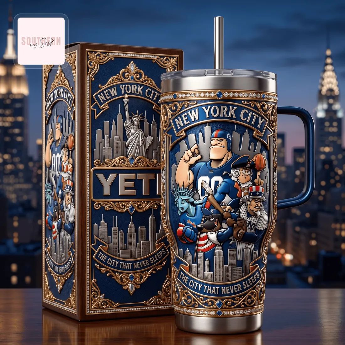 New York City Premium 40oz Insulated Tumbler With Handle