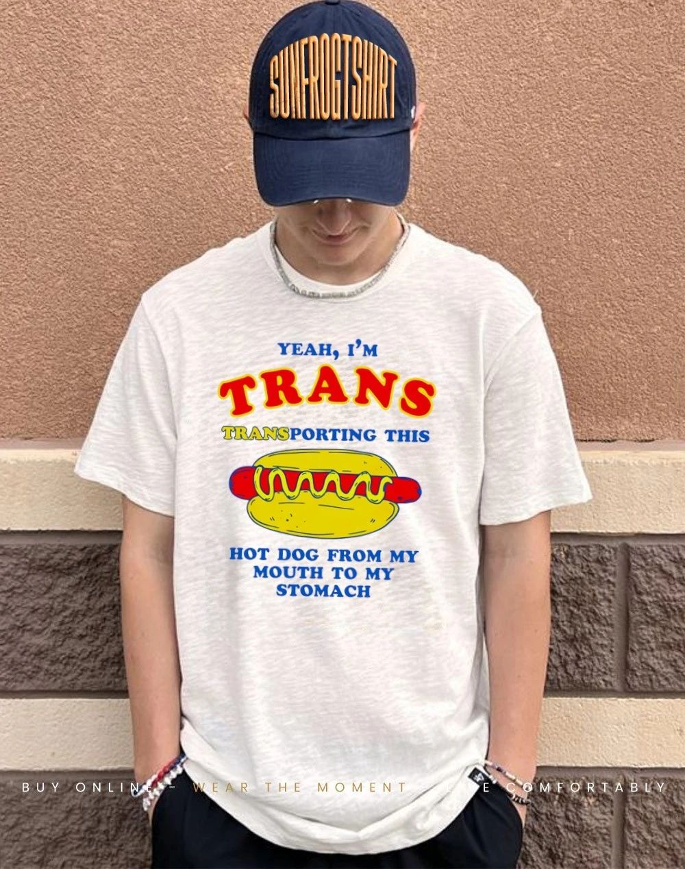 Yeah I’m Trans Transporting This Hot Dog From My Mouth To My Stomach shirt
