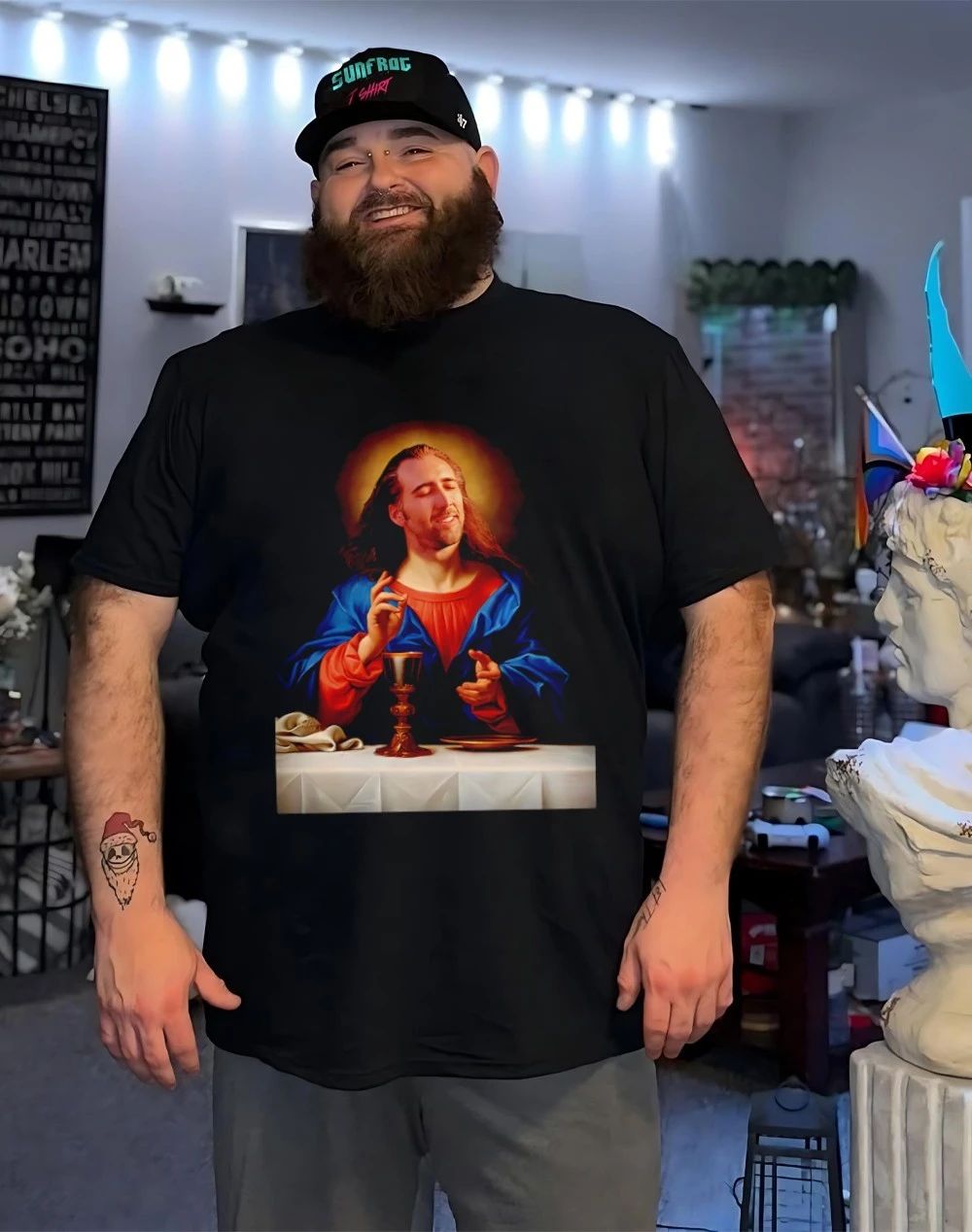 Nic Jesus Nicolas Cage funny graphic shirt