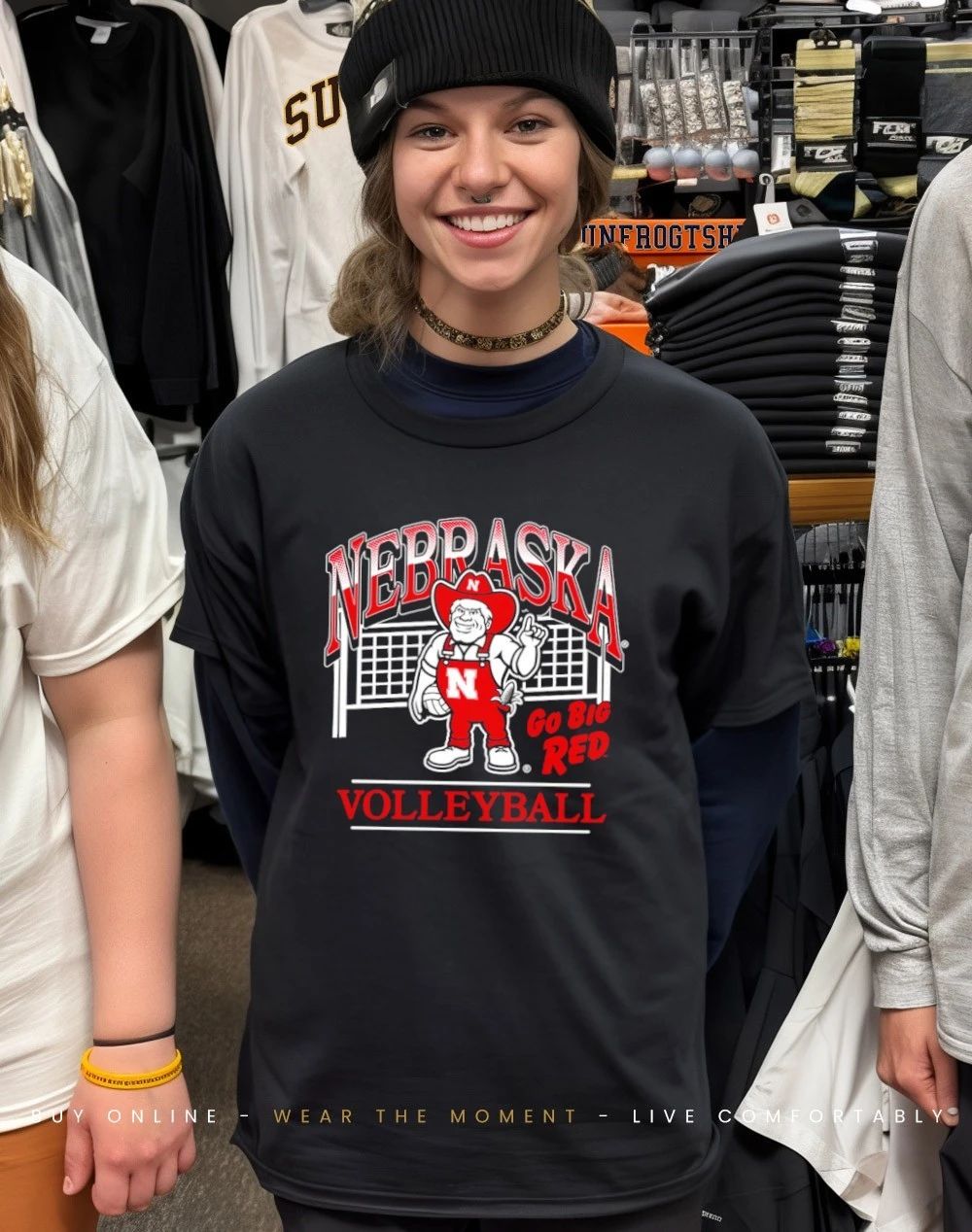 Nebraska Cornhuskers Volleyball go Big Red mascot shirt