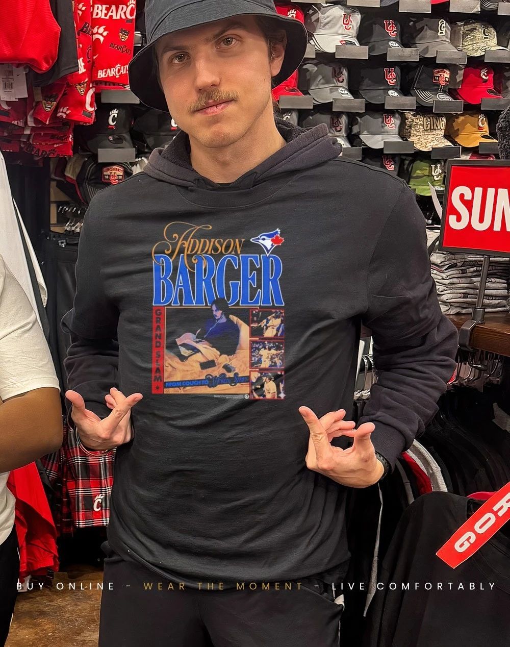 Toronto Blue Jays Addison Barger Couch comic shirt