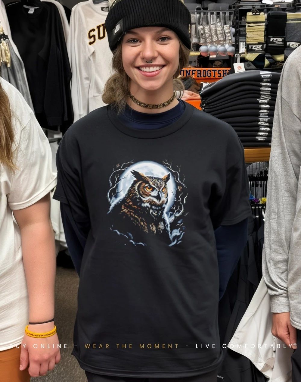 Owlbear Moon Portrait graphic shirt