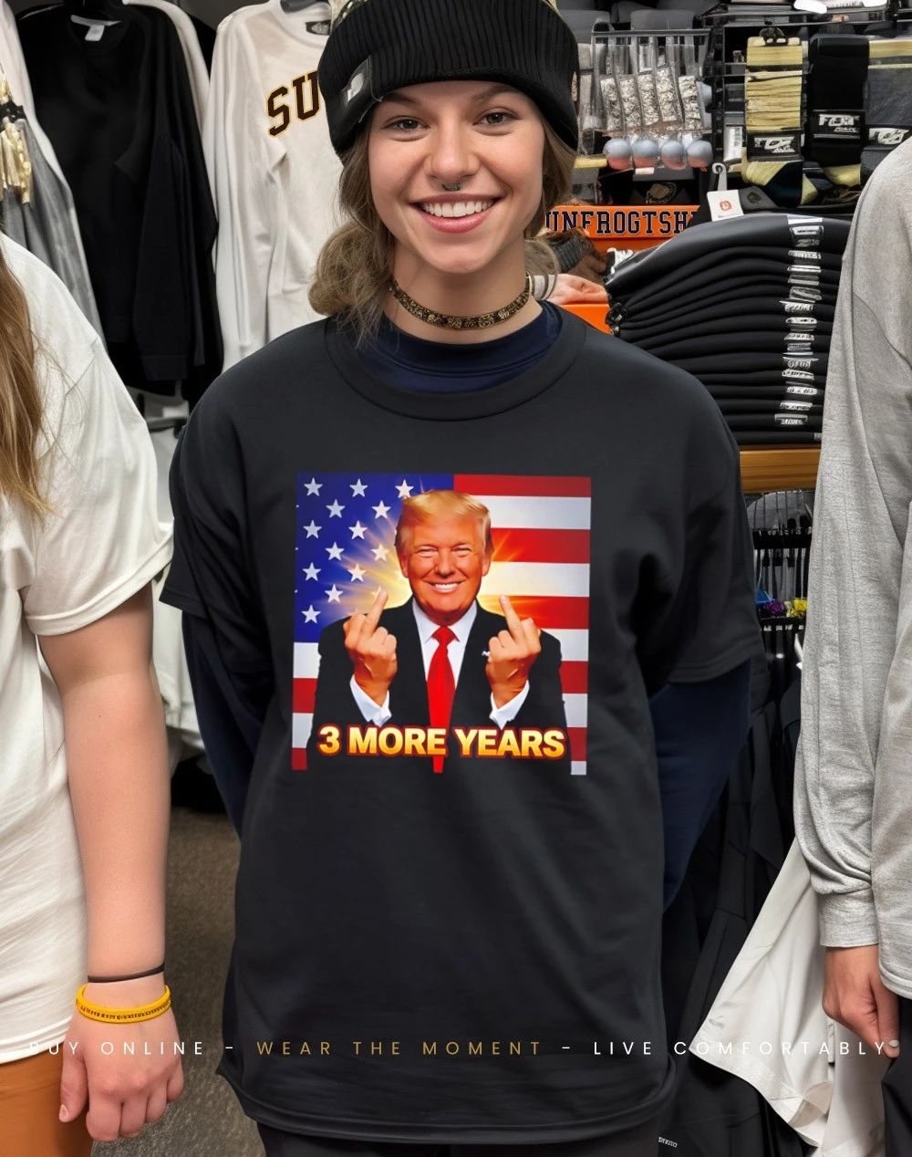 3 more years Trump one finger shirt