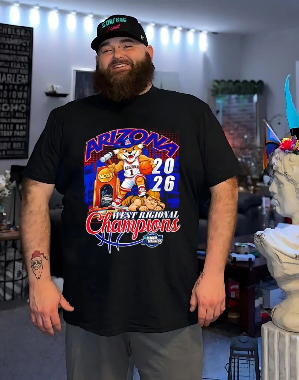 Arizona Wildcats 2026 West Regional Champions March Madness mascot shirt