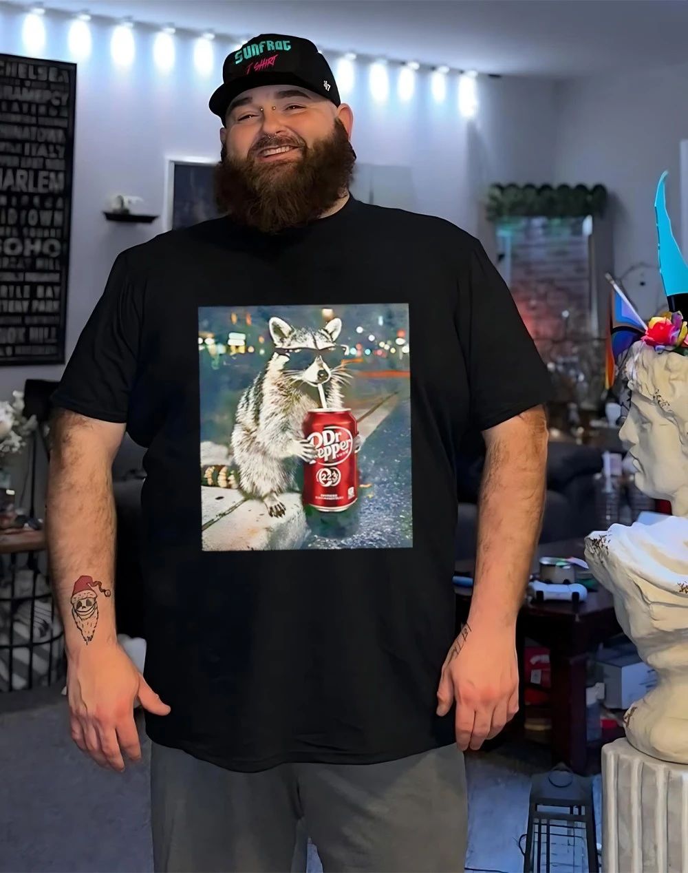 Raccoon Drinking Dr Pepper meme shirt