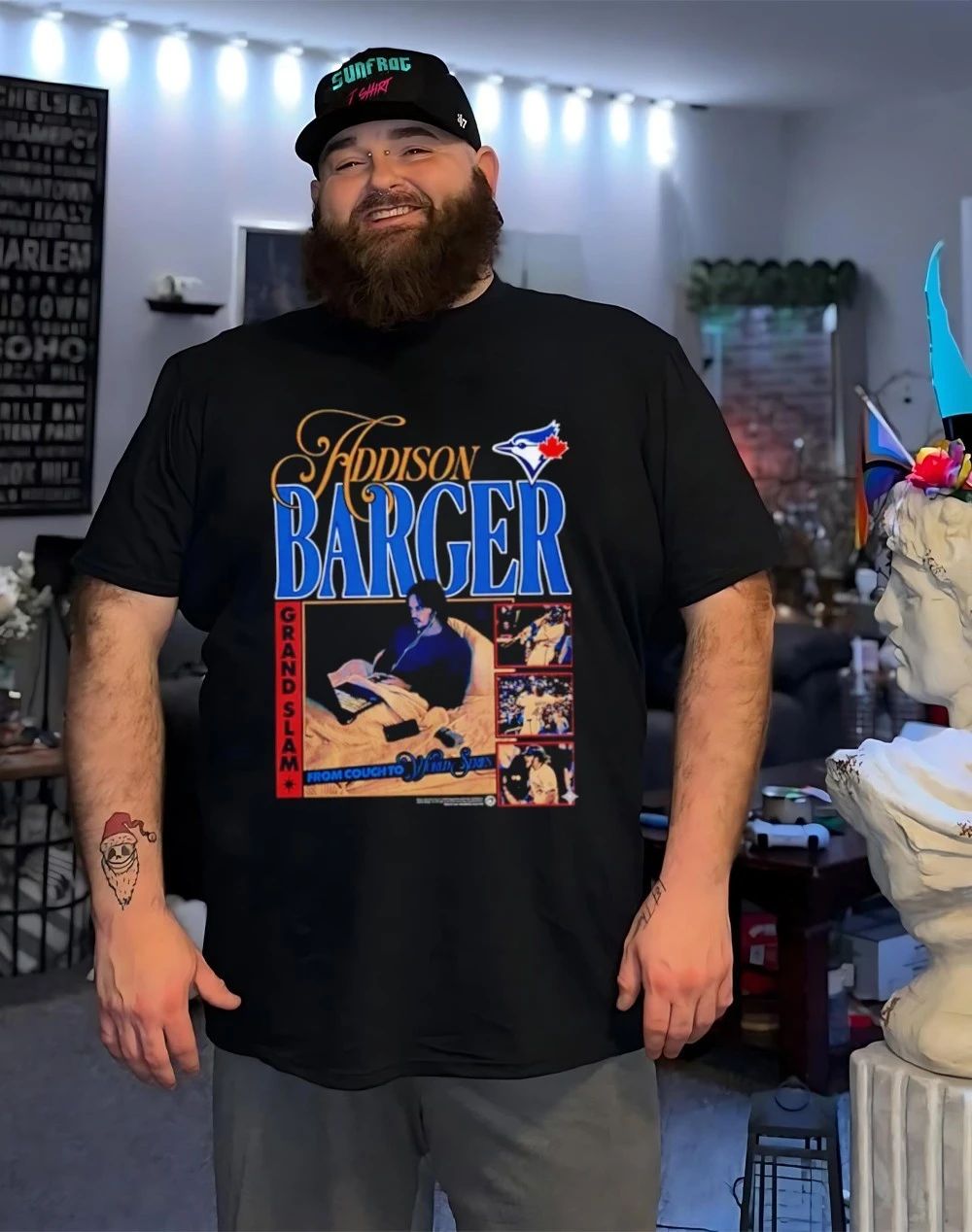 Toronto Blue Jays Addison Barger Couch comic shirt
