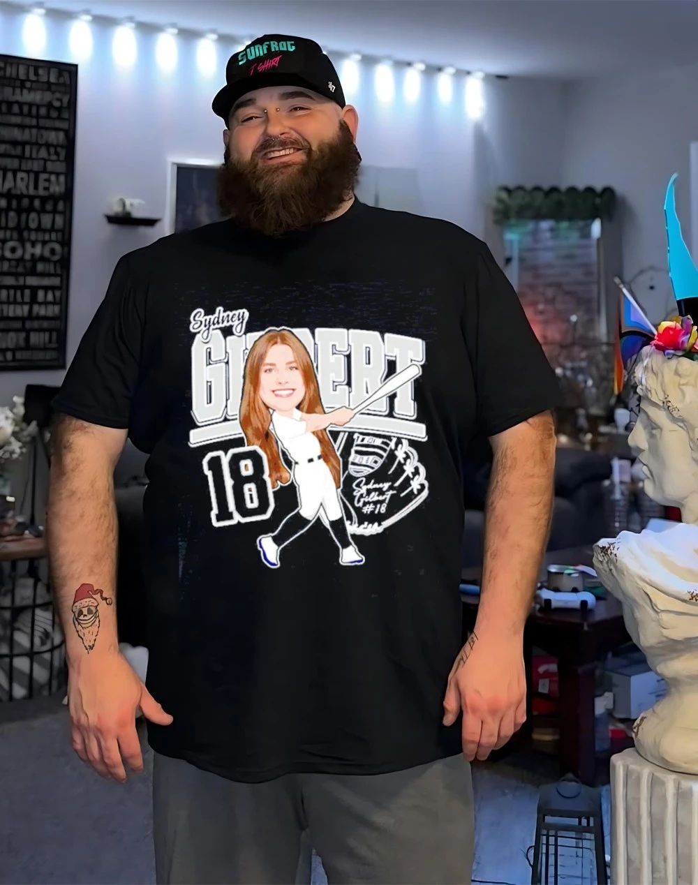 Sydney Gilbert Miami Softball caricature shirt