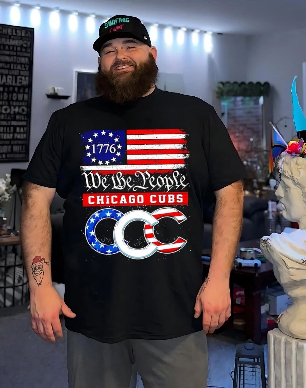 Chicago Cubs 1776 We The People USA flag shirt