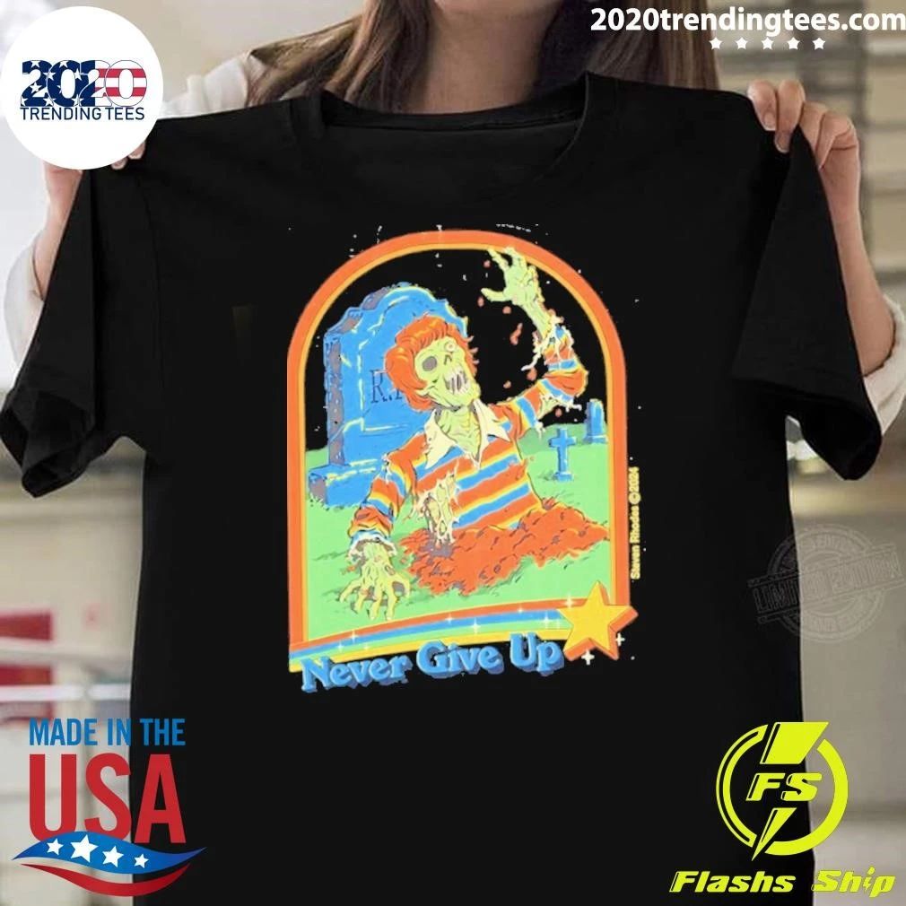 Steven Rhodes Never Give Up Zombie 2026 Shirt