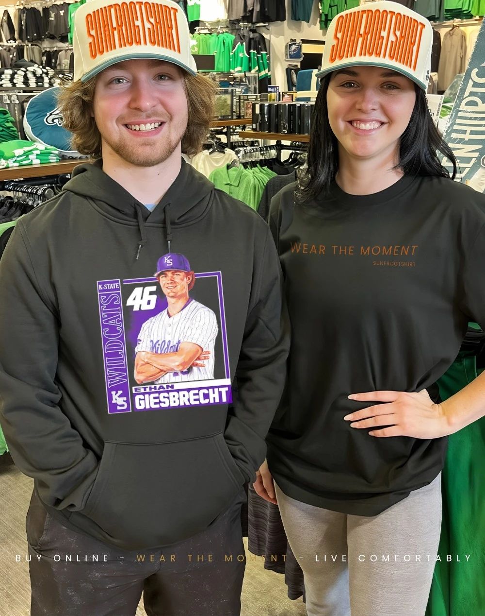 Ethan Giesbrecht 46 Kansas State Wildcats player caricature shirt