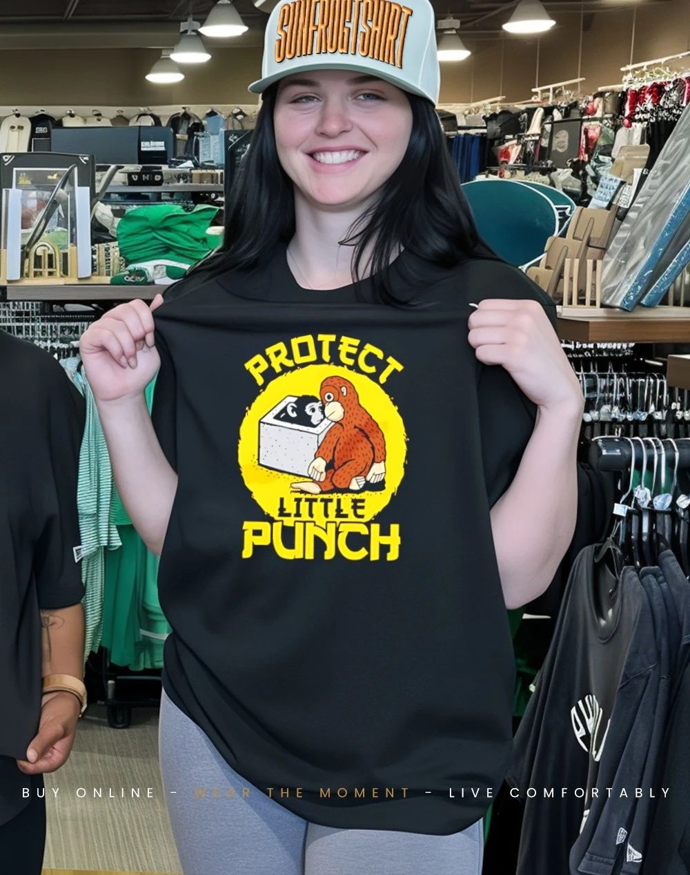 Protect little punch Monkey cartoon shirt