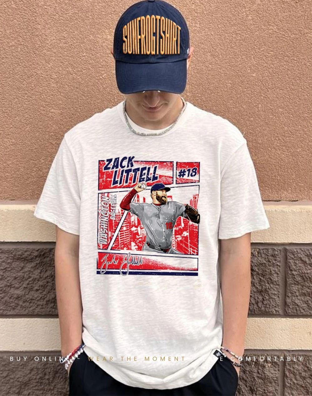 Zack Littell Washington Baseball Comic signature shirt