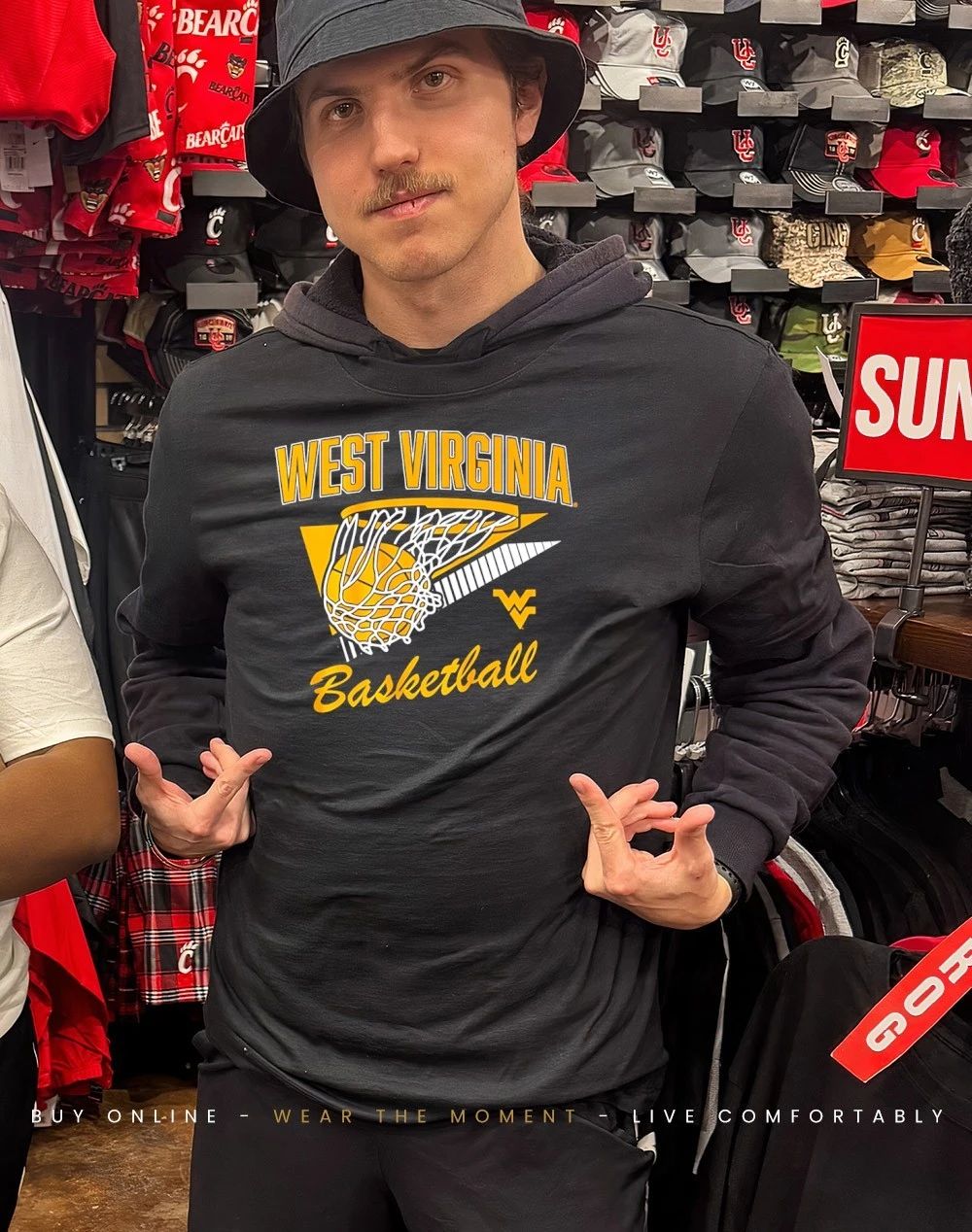 West Virginia Mountaineers Basketball Retro Swish shirt