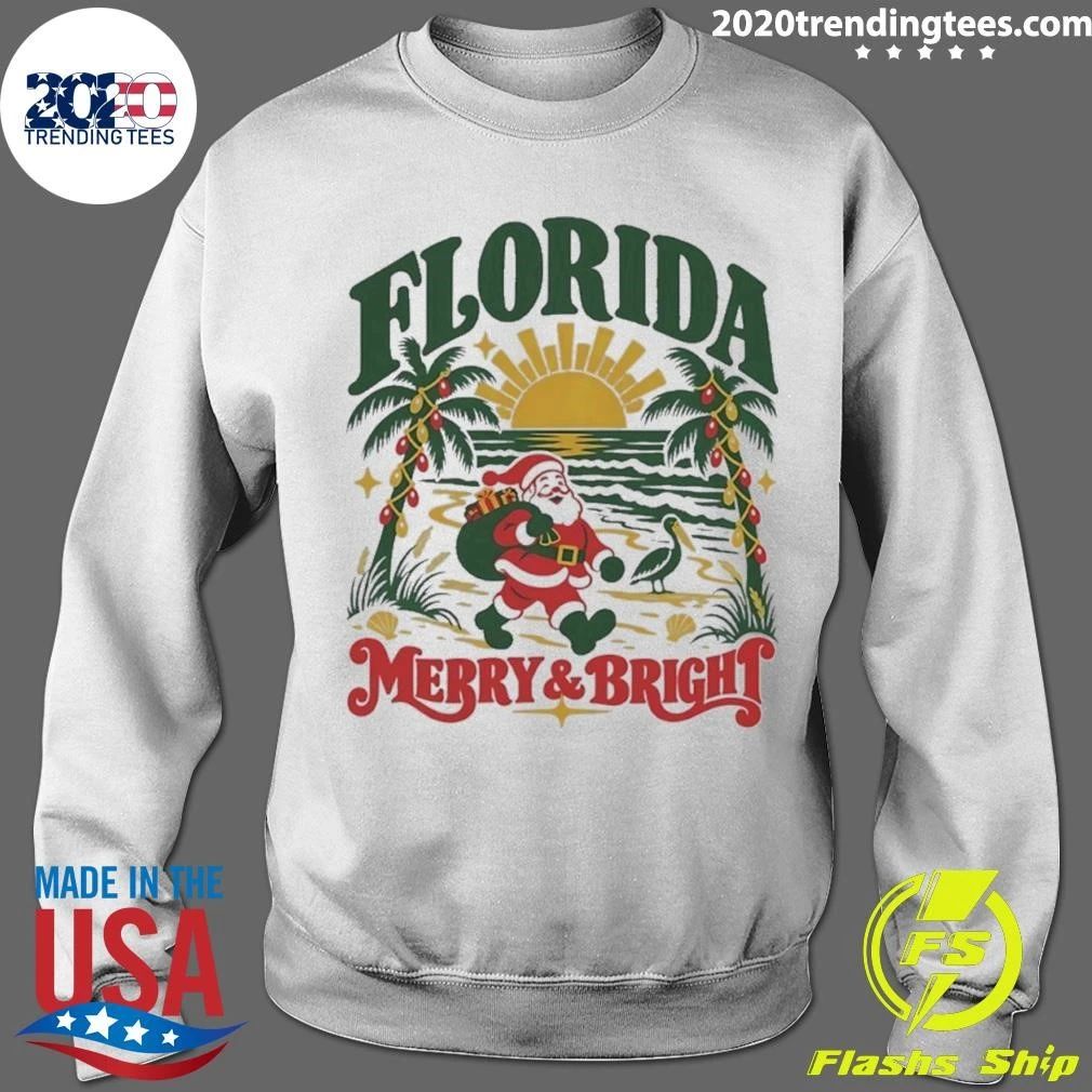 Florida Merry and Bright Christmas Santa 2026 Shirt