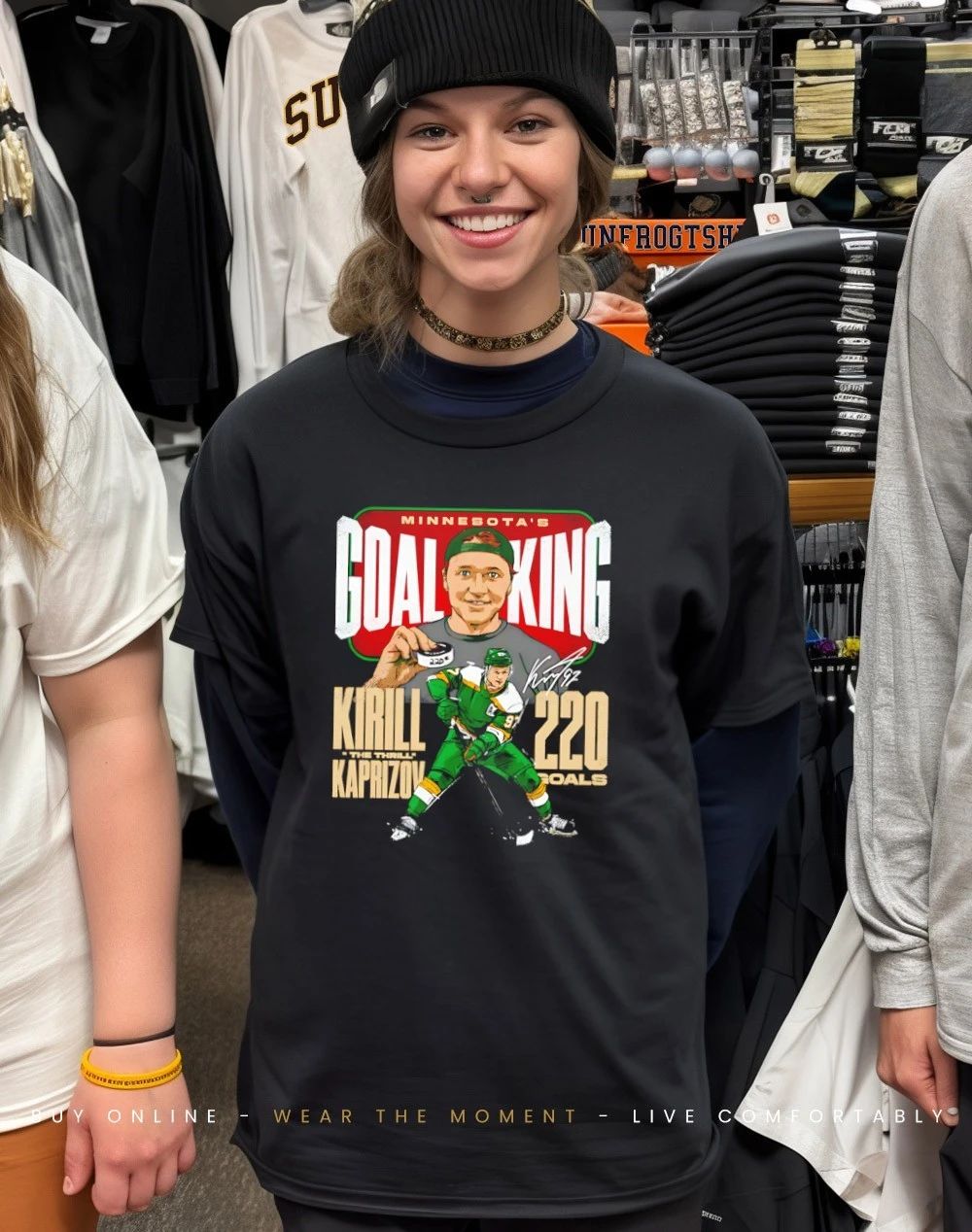 Kirill Kaprizov Minnesota Wild Goal King 220 Goals signature shirt