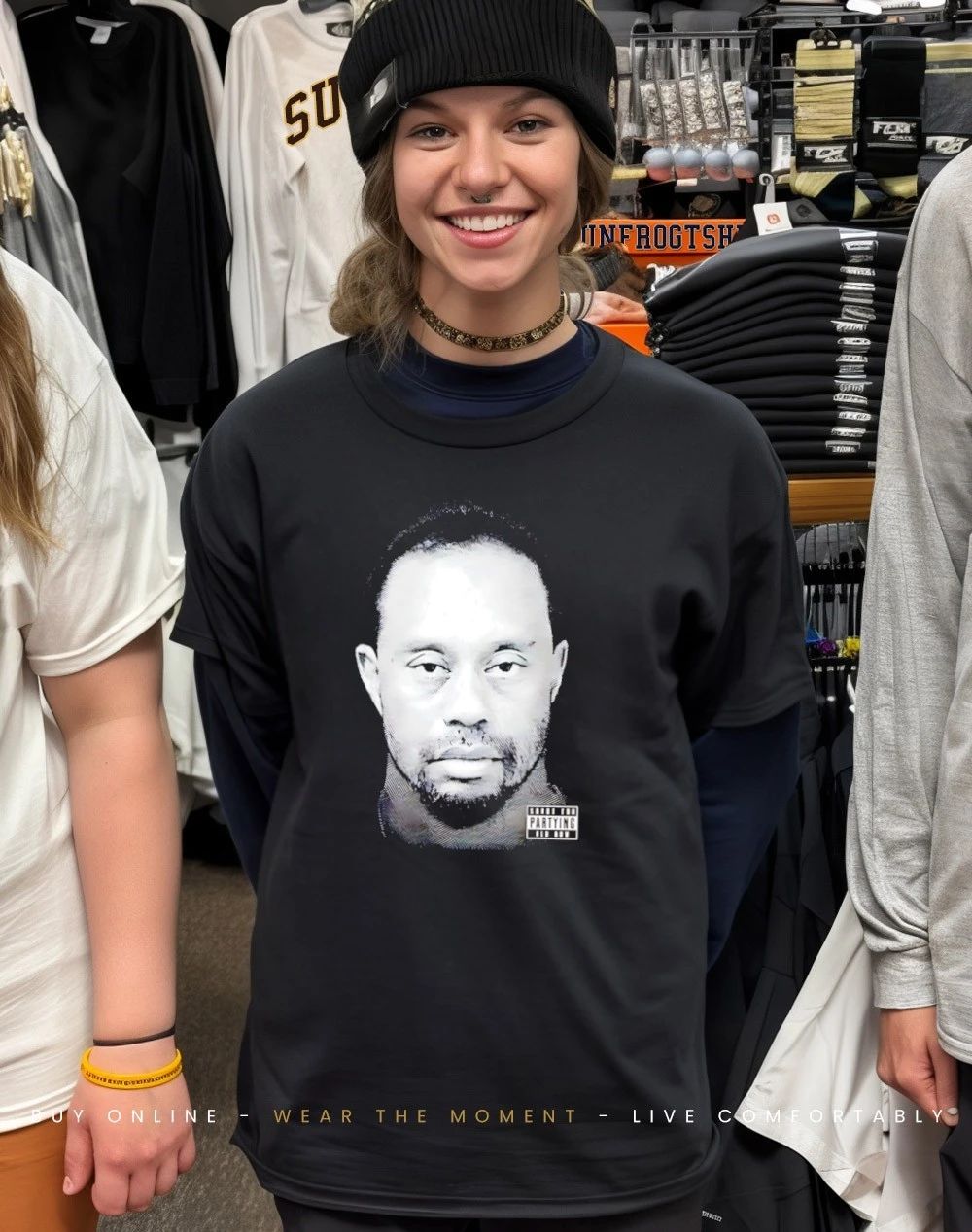 Tiger Woods Party Boy TW mugshot shirt