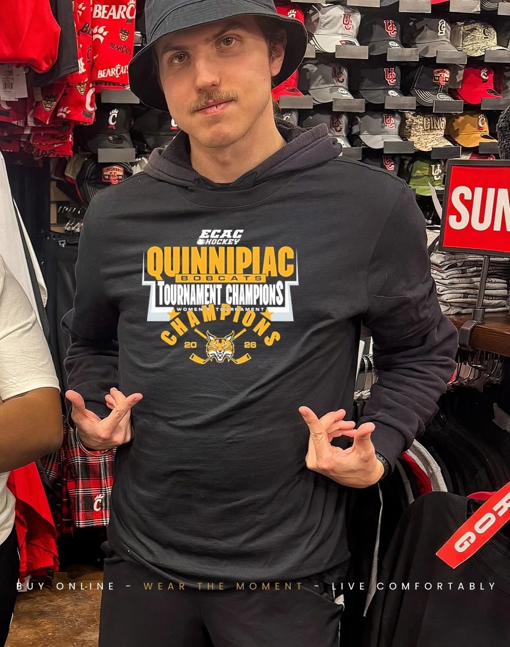 Quinnipiac Women’s Hockey 2026 ECAC Tournament Champions shirt