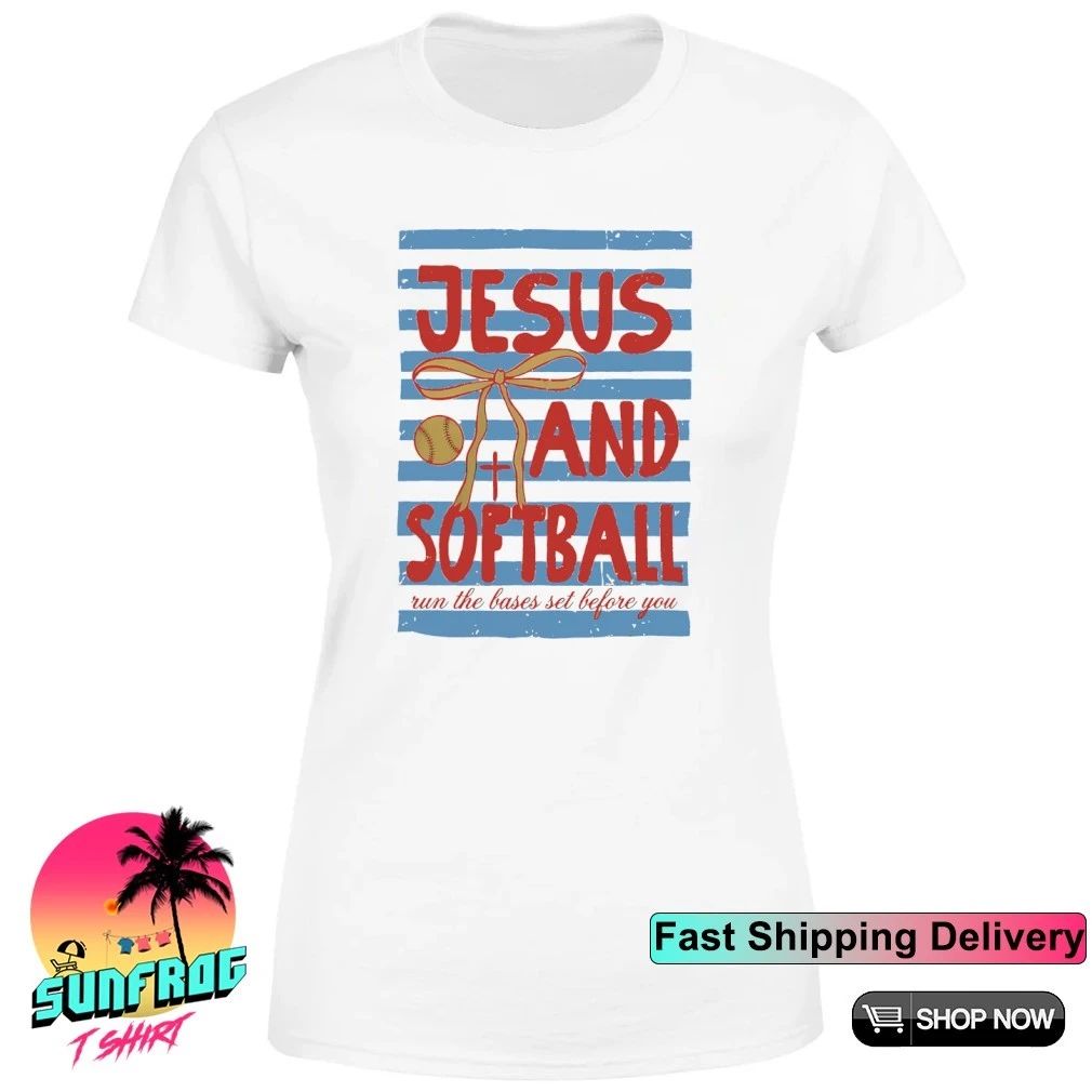 Jesus and softball run the bases set before you shirt