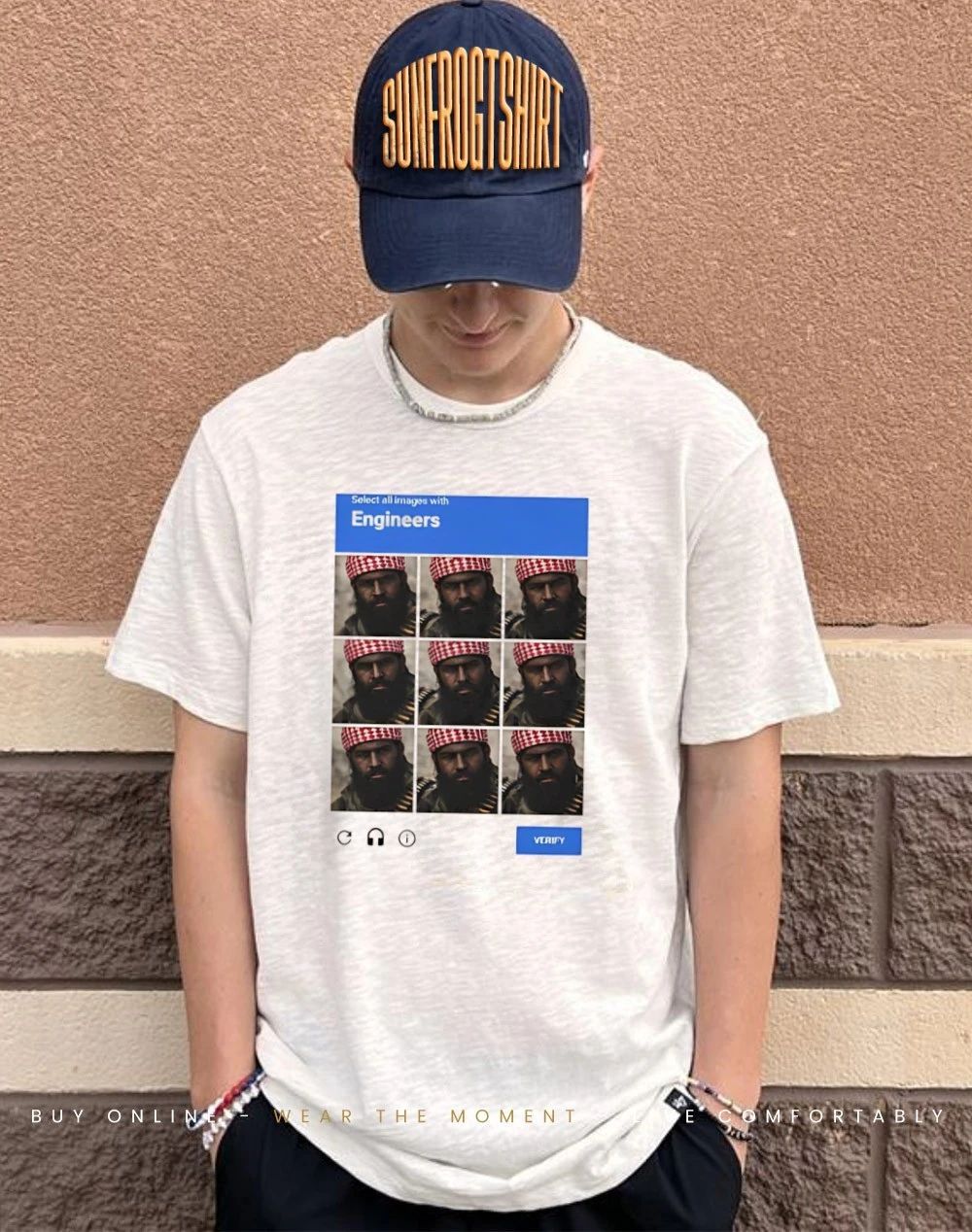 Select all images with engineers captcha graphic shirt