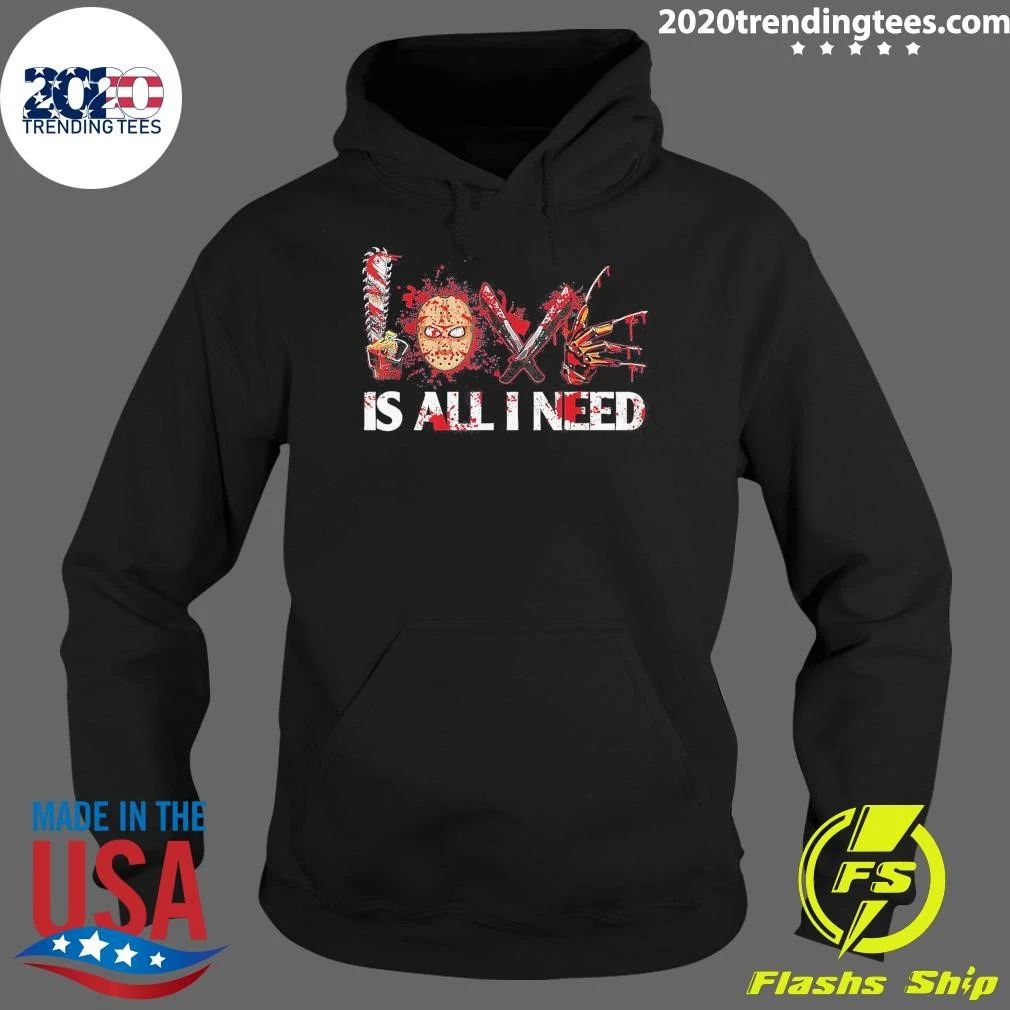 Horror Icons Love Is All I Need Halloween Shirt