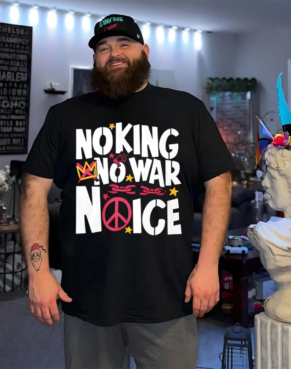 No King No War No ICE paint shirt