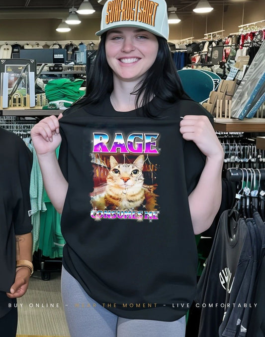 Cat Rage Consumes Me meme shirt