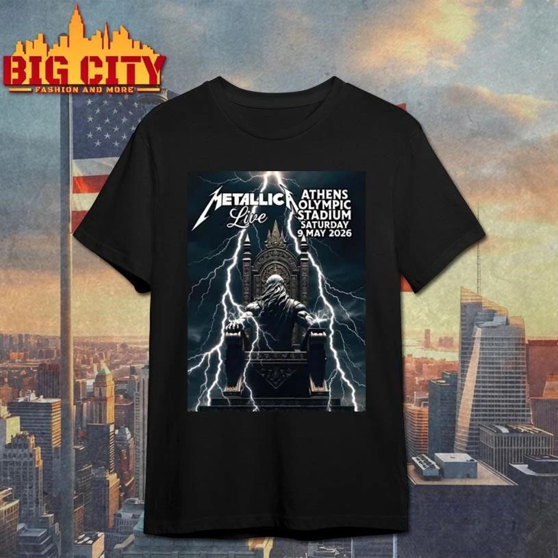 Metallica Athens Greece Tour Olympic Stadium Saturday 9 May 2026 Zeus God Olympus Shirt