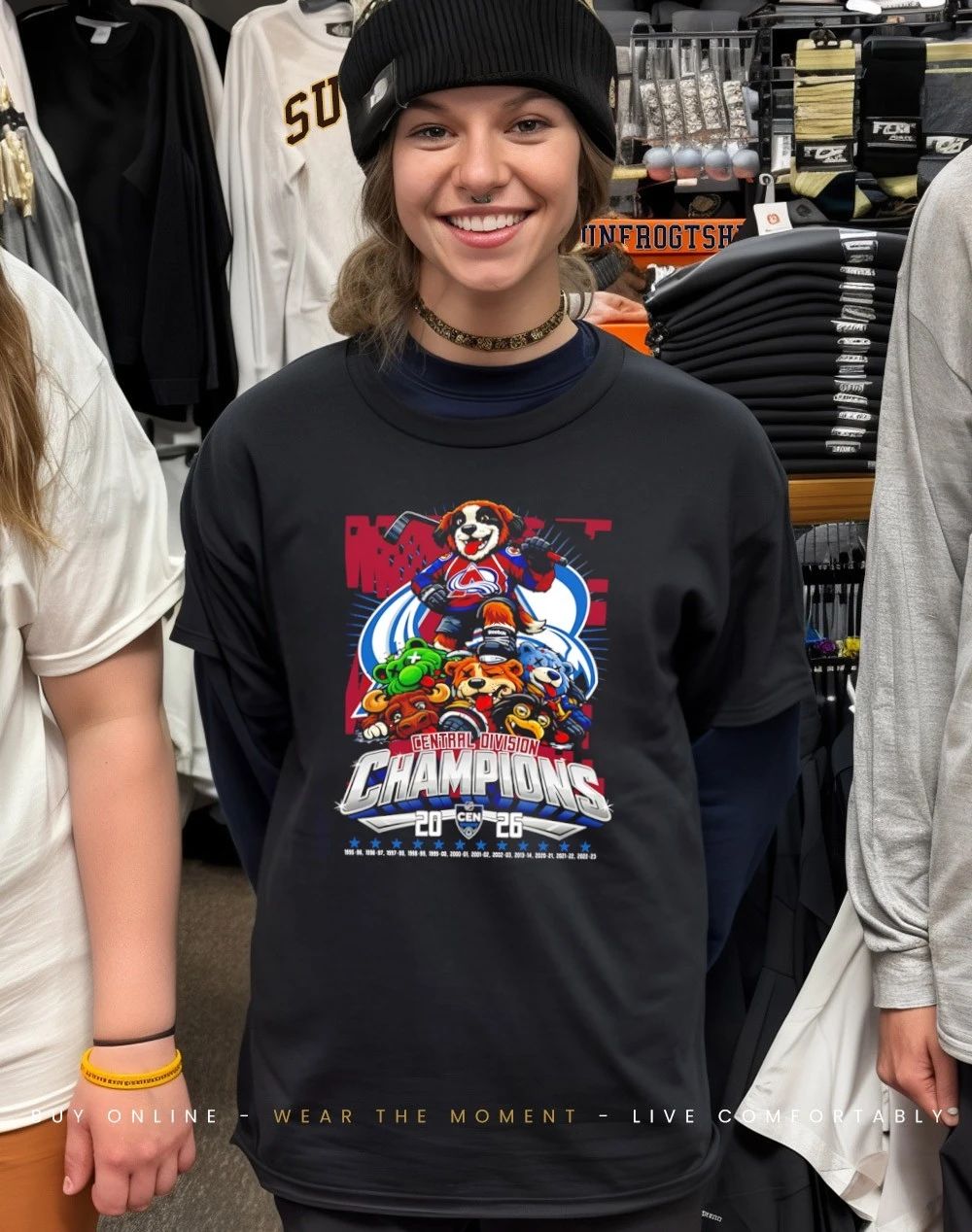 Colorado Avalanche 2026 Central Division Champions mascot shirt