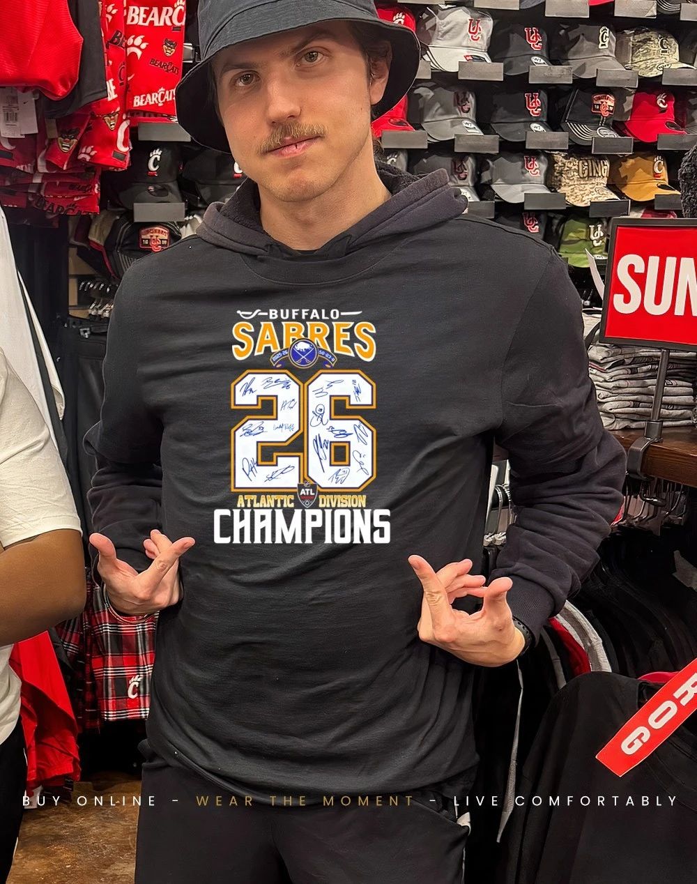 Buffalo Sabres 2026 Atlantic Division Champions 50-23-8 signatures shirt